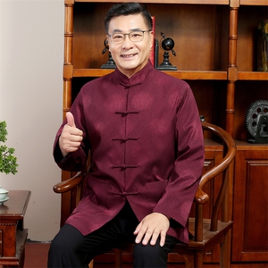 汉服老年人唐装爸爸秋冬爷爷外套夹克2022风男装YDC6001-P100图片