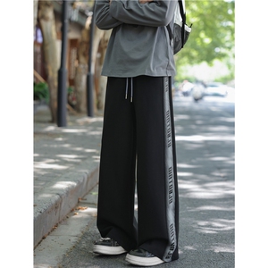 抖音品质美式字母印花拼接设计感休闲卫裤B315-K25316-特p40控78图片