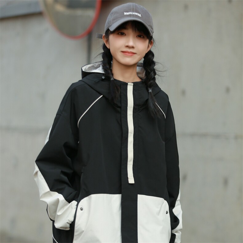 Cityboy情侣 时尚连帽冲锋衣外套夹克 团体班服图片