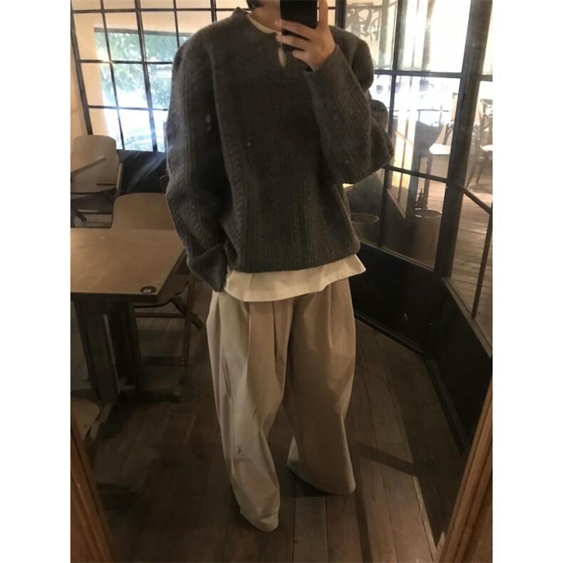 【有货】M6518LL-特P53麻花V领针织衫毛衣男冬季高级感痞帅,男装针织衫/毛衣,星座1007（原301D）