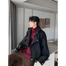 706-DY311-P118现货男士重磅双层领假两件毛呢夹克加厚大衣外套，男装夹克，星座706