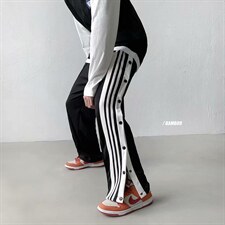 主推潮牌高街排扣休闲裤男秋季宽松ins百搭撞色直筒运动裤K31-P35，男装休闲裤，星座1008-1