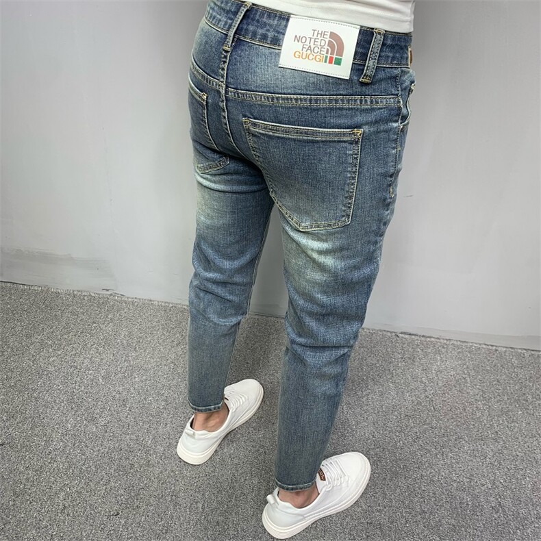 1506-1/KT761/P48牛仔裤男士修身小脚秋新款潮牌弹力水洗潮流百搭图片