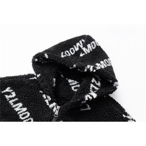 立体定制LOGO羊羔毛棉衣大码M-5XL连帽棉衣外套男78710P105控148图片