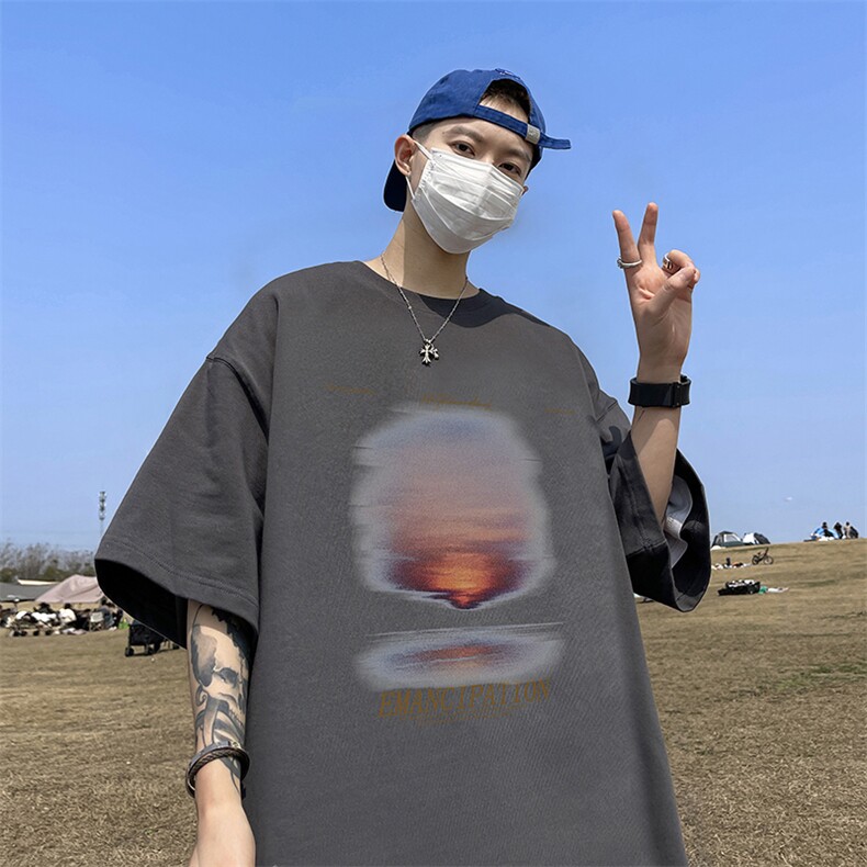 量大优供视频220克美式短袖t恤T2813得物直播有280克品质,男装T恤,电商A486