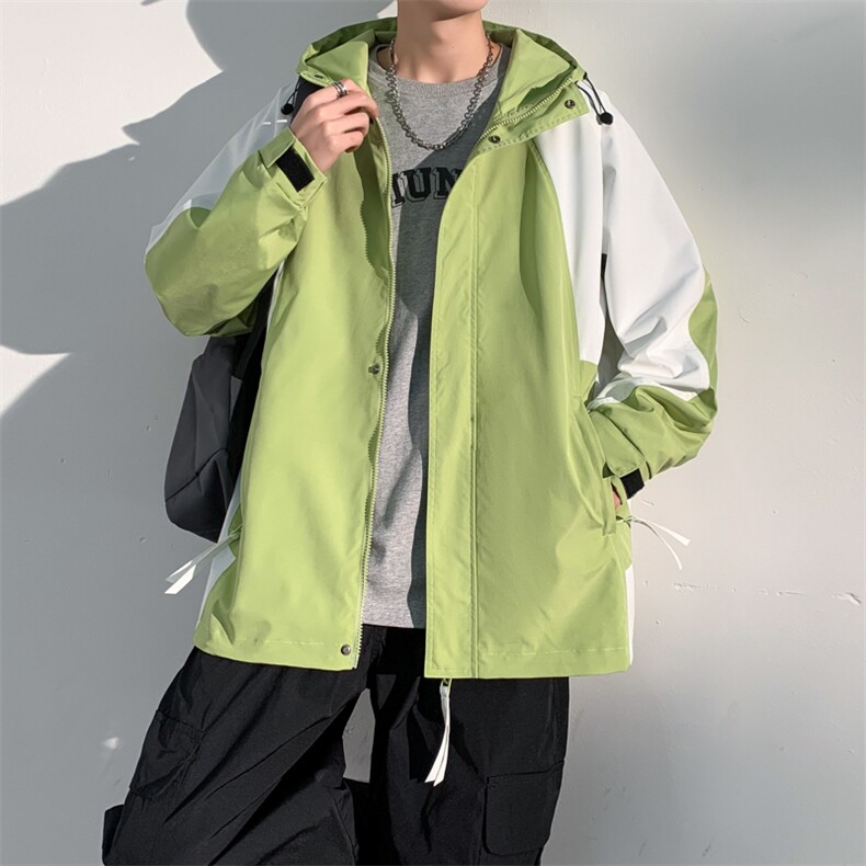 2024春秋新款冲锋衣连帽夹克户外工装日系百搭撞色外套JK2363-P75图片