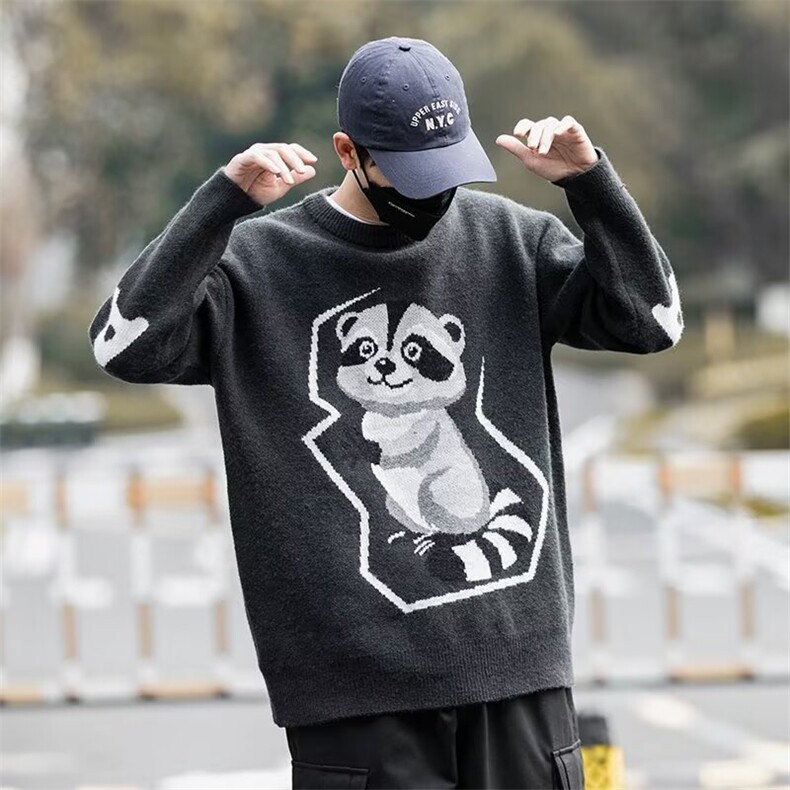 日系潮流原宿新款流行气质慵懒简约长袖毛衣文艺ins时尚百搭，男装针织衫/毛衣，星座506A