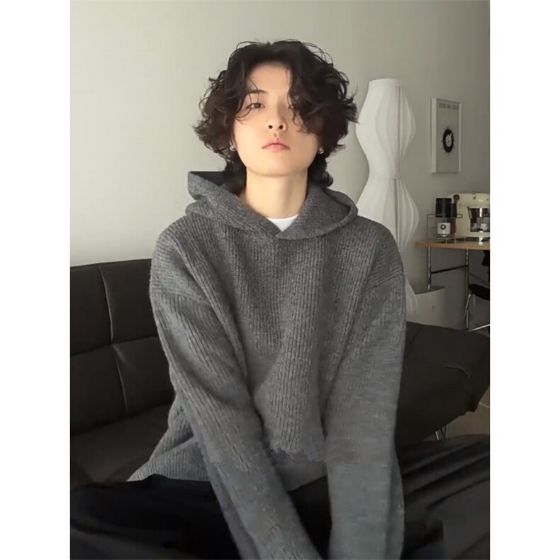 带帽套头开叉男毛衣宽松韩版针织衫M5306-p65,男装针织衫/毛衣,星座1212