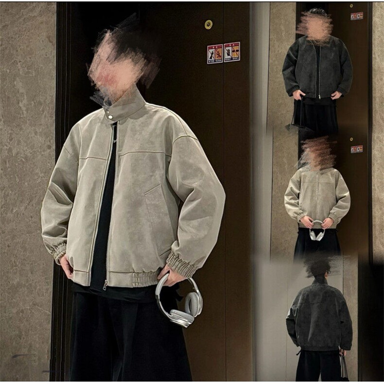 现货网图慎用春秋款皮夹克扎染皮衣外套JK313P60，男装夹克，星座1904A