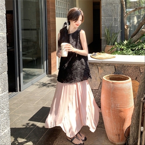 甜美蕾丝提花背心半身裙套装女夏2025新款独特绝美两件套超火减龄图片