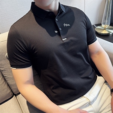 降价2025夏季大码短袖T恤时尚蜜蜂刺绣翻领Polo衫T02401-特P32，男装Polo衫，电商D342