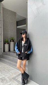 拼接撞色外套,其它,LL+