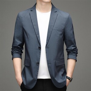 西服男薄款中年休闲西装外套男单西上衣便西2023春秋季新款图片