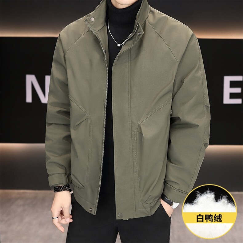 羽绒服男新标50白鸭绒夹克外套休闲时尚立领男士上衣Y3076-P140,男装夹克,星座310B-3