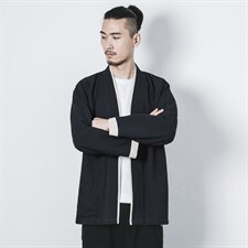 风唐装大码夹克外穿开衫复古休闲盘扣男装茶服道袍 JK602 P90图片