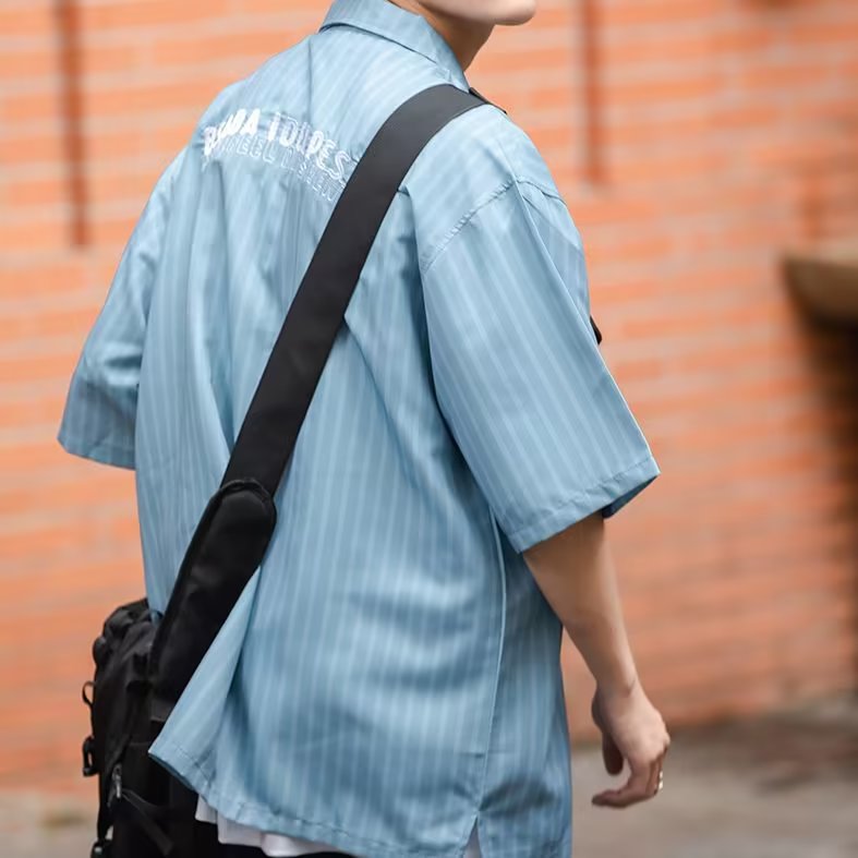 文艺日系宽松型短袖原宿潮流潮ins衬衫C321P35,男装衬衫,星座1116-2