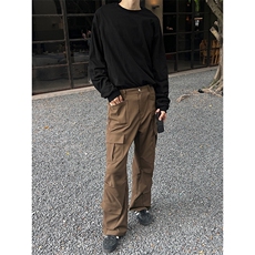 B221美式ins高街暗黑多口袋直筒工装休闲裤LK24153-P65控88，男装休闲裤，电商B221