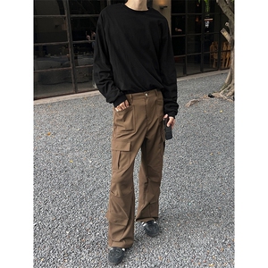 B221 美式ins高街暗黑多口袋直筒工装休闲裤 LK24153-P65 控88图片