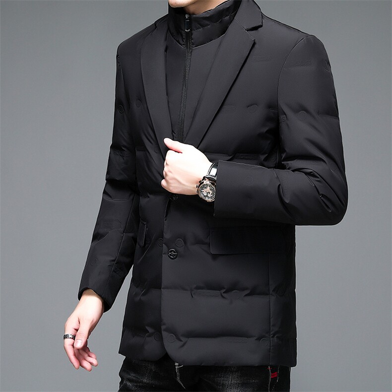 男装加厚保暖羽绒服冬季新款中年男士商务休闲灰羽绒免烫外套,男装羽绒服,电商B212（原钱塘6029）