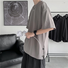 T3053/P25短袖男士潮流宽松开衩体恤打底衫夏季半袖T恤男简约上衣，男装T恤，电商A141