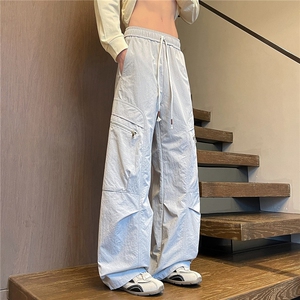 春秋季新款学生青少年直筒阔腿休闲运动美式宽松男士KZ630-P52图片