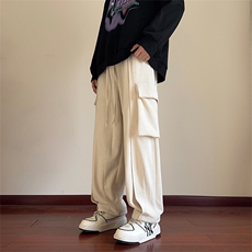 灯芯绒加厚休闲裤Q5298-TP55控价78冬季男生个性大口袋港风长裤，男装休闲裤，电商A102-1
