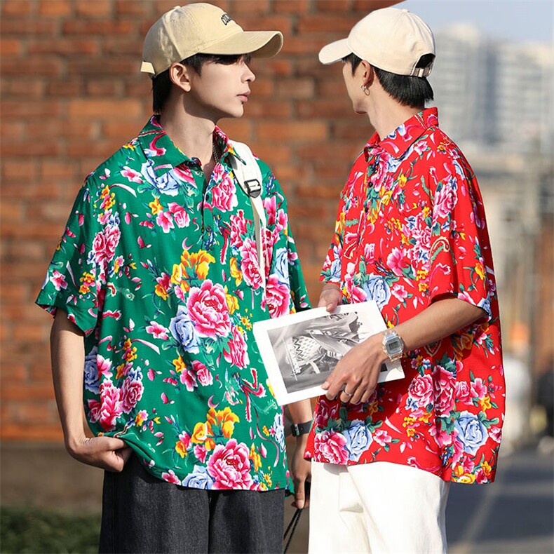 P01中性男女休闲大码花衣服polo衫宽松透气东北大花风团队服，男装Polo衫，星座115A(原星座507）