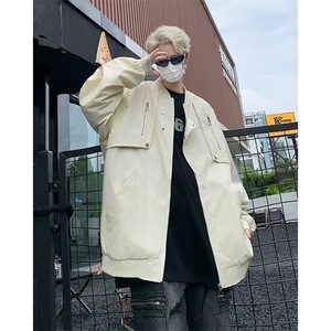 做工高质量双层外套男春秋季潮飞行员夹克痞帅休闲上衣 JK909图片