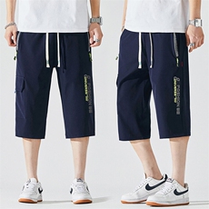 2025夏季新款男士七分裤时尚休闲马裤潮流男裤子KZ1076-P28，男装休闲裤，星座217-4