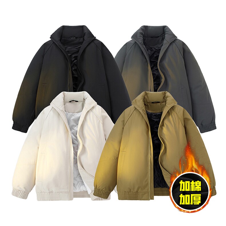 现货美式高街休闲棉衣夹克三防立领纯色户外工装加厚棉服外套，男装夹克，电商A486