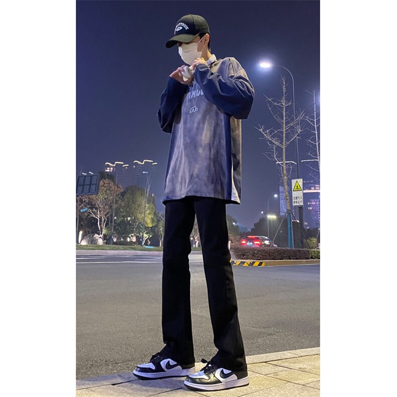 2024春款修身微喇复古弹力牛仔裤715-6-BK01P50图片
