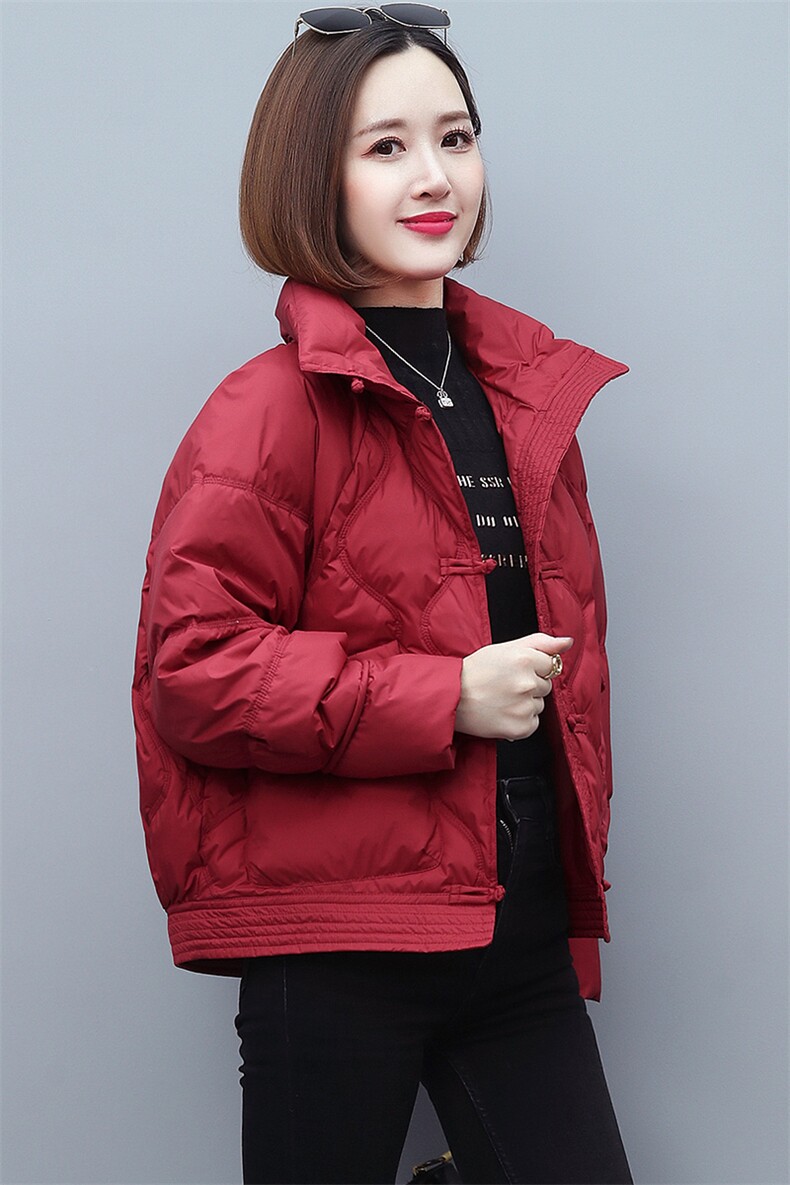 时尚显瘦短款盘扣保暖棉服冬季新款女装棉衣外套,女装棉衣/棉服,雪樱依海
