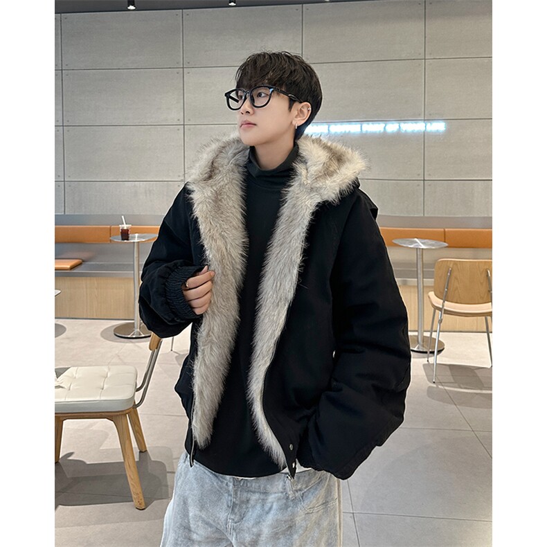 特价大毛领斜纹棉衣宽松ins港风情侣棉服棉袄XZ212-1-QM6153-P108,男装棉衣,星座212-1