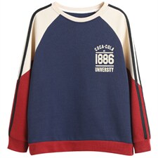 2021春季新款洋气时尚拼接圆领卫衣上衣女，女装大码女装，潮品会