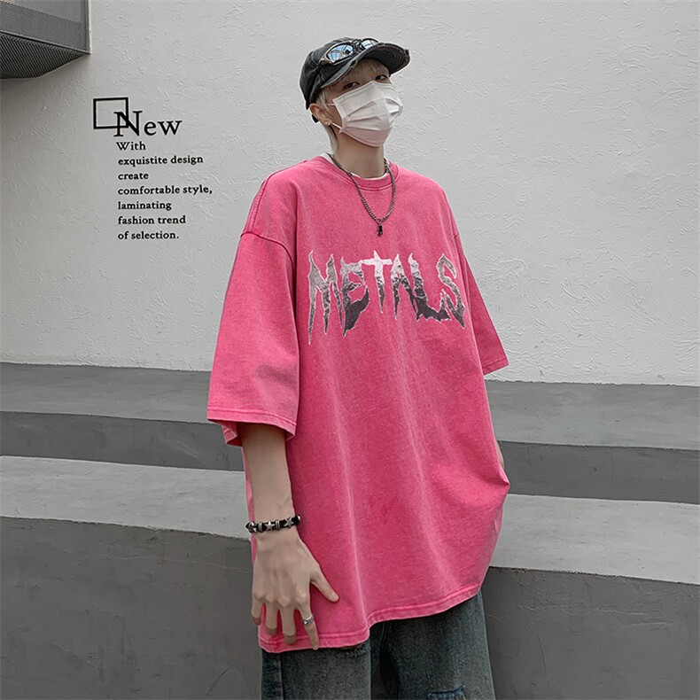 创意字母个性印花美式复古水洗做旧高克重短袖T恤B239-1179-P38,男装T恤,星座514-2(原B239)