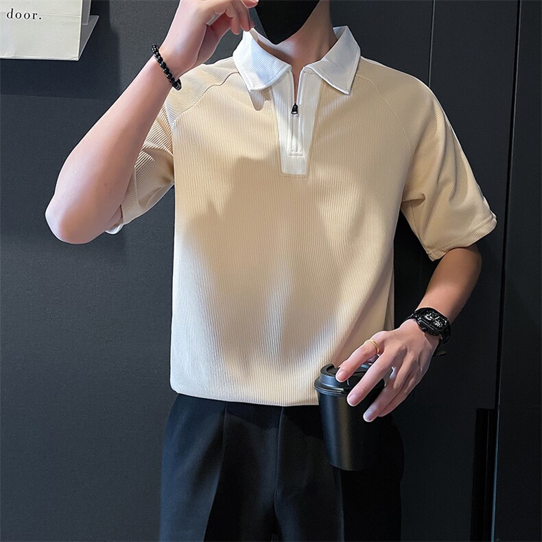 夏新款短袖POLO衫男社会小伙短袖T恤A210-A811-P45控68图片