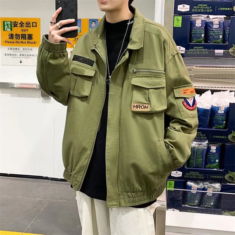 2022飞行员工装夹克韩版秋季外套休闲宽松潮男港风W2734-P50,男装夹克,星座512-2