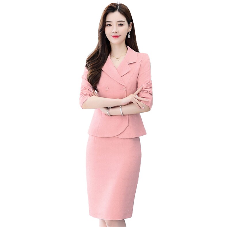 时尚气质两件套职业装女装秋装新款修身显瘦西装外套包臀裙套装,女装套装/套裙,芭米依尚