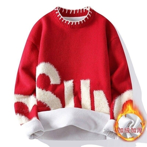 84607加绒-特P68秋冬加绒加厚提花毛衣男针织打底衫图片