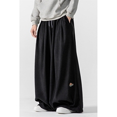 秋装大码风灯芯绒阔腿裤日系哈伦休闲长裤中性加厚K275/P70，男装休闲裤，钱塘713