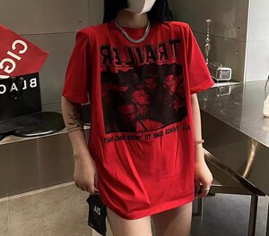 夏季印花复古T图片