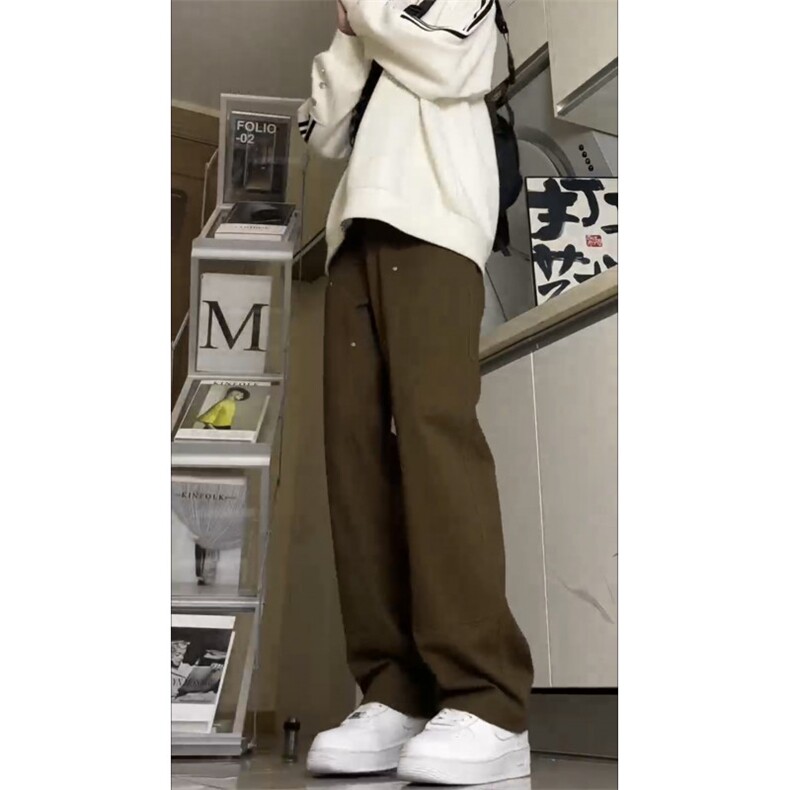 伐木裤咖啡工装美式男高街宽松直筒休闲裤cleanfit裤子GJ301P45,男装牛仔裤,电商D256-1(原A064-1)