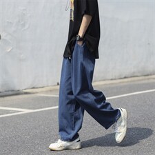 港风ins日系复古牛仔裤男宽松直筒坠感阔腿裤高街老爹裤N0904-P45，男装牛仔裤，星座308B-2