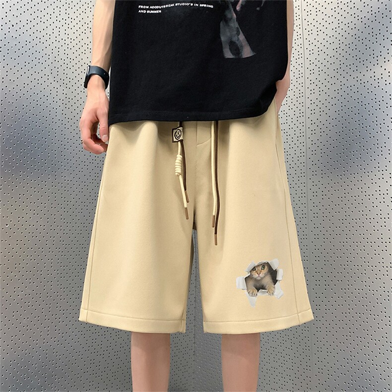 已注册菠萝格直播抖音得物高品质宽松男中裤五分短裤K085P35控48图片