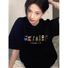 纯棉短袖t恤女2025夏季白色宽松半袖三本针双次烫印上衣TB481，男装T恤，星座1116A（原606A-3）