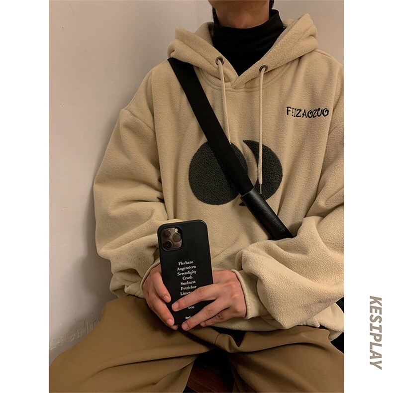 HD1427-TP75控价98-冬季双面摇粒绒卫衣毛巾绣套头连帽外套男,男装卫衣,电商A102-1