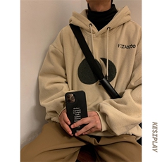 HD1427-TP75控价98-冬季双面摇粒绒卫衣毛巾绣套头连帽外套男，男装卫衣，电商A102-1