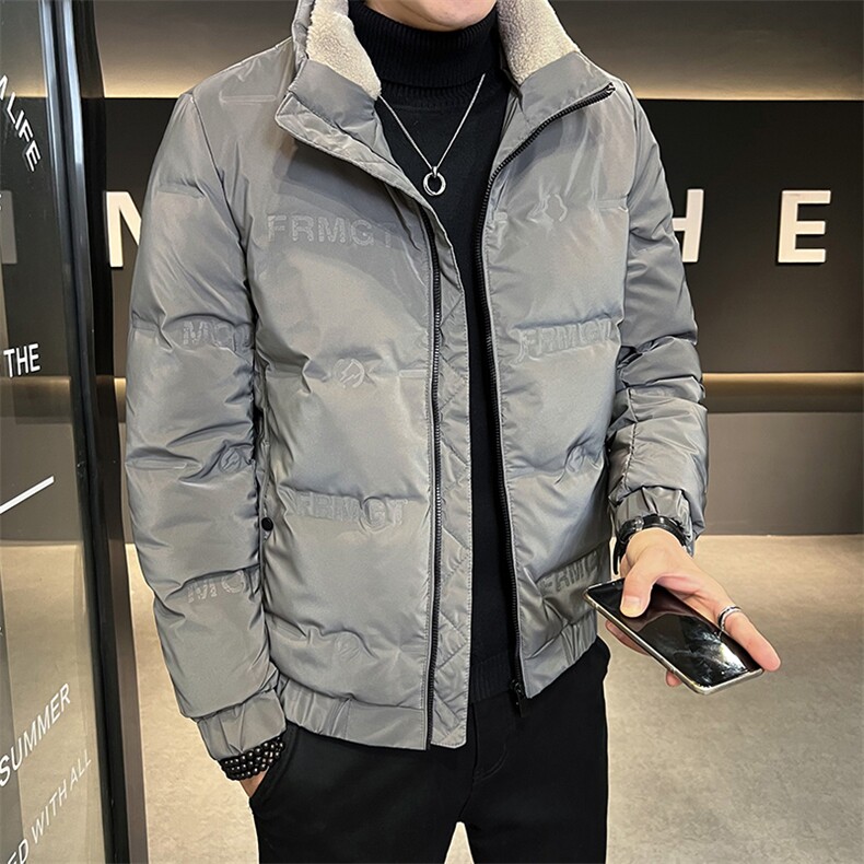 YR6601-P155冬季白鸭绒压花立领羽绒服羊羔毛领可拆卸,男装羽绒服,星座703-1