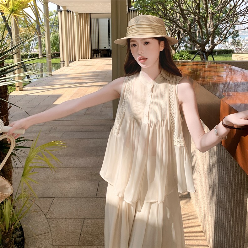 超仙时尚阔腿裤套装女2026夏季新款洋气减龄显瘦绝美巨好看三件套，女装套装/套裙，水衣源