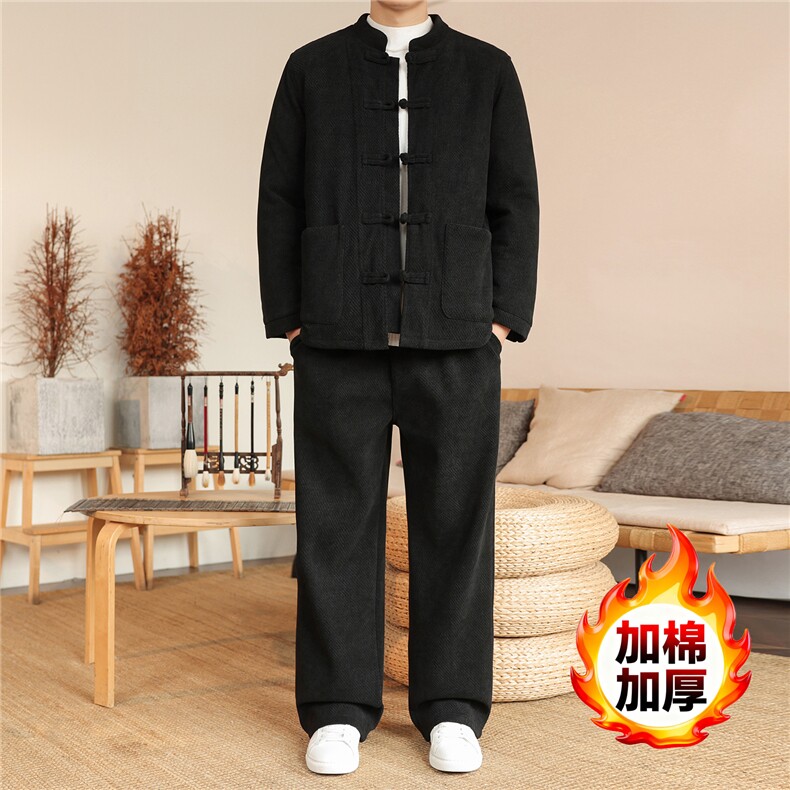 2025冬季风套装中式复古唐装棉衣棉绒保暖棉袄TZ2534-P205,男装棉衣,电商A008